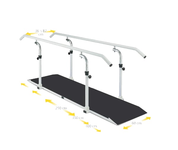 Parallelen mit Plattform und drehbaren Handläufen